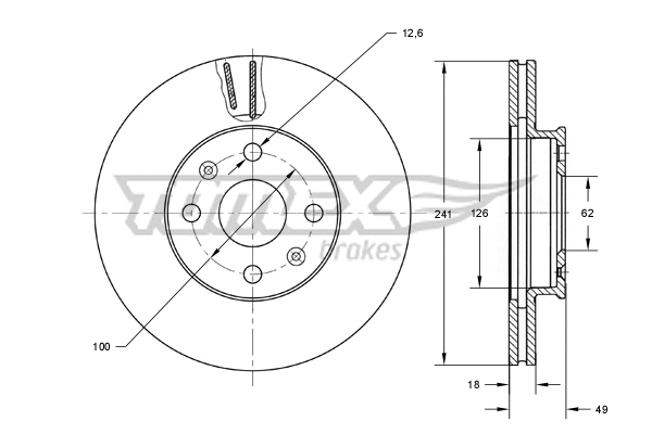 TX 71-62 TOMEX Brakes Тормозной диск (фото 1)