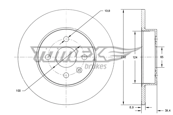 TX 71-63 TOMEX Brakes Тормозной диск (фото 1)