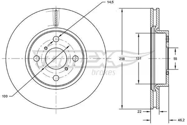 TX 71-70 TOMEX Brakes Тормозной диск (фото 1)