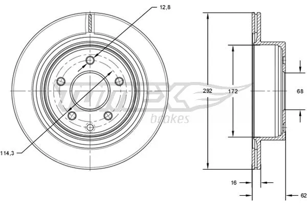 TX 71-72 TOMEX Brakes Тормозной диск (фото 1)