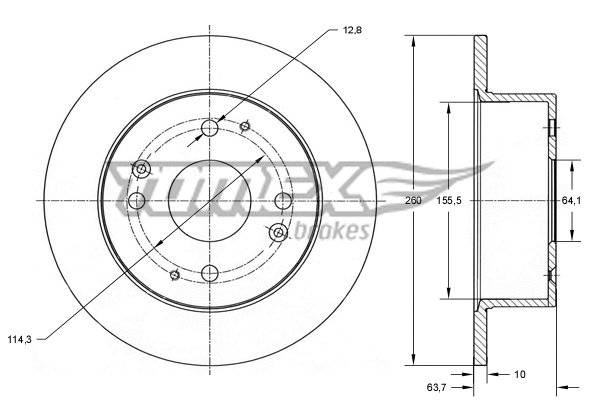 TX 71-85 TOMEX Brakes Тормозной диск (фото 1)