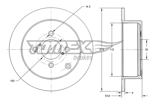 TX 72-06 TOMEX Brakes Тормозной диск (фото 1)