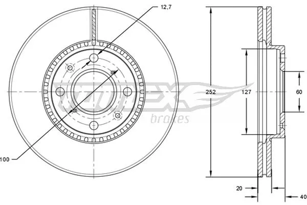 TX 72-14 TOMEX Brakes Тормозной диск (фото 1)