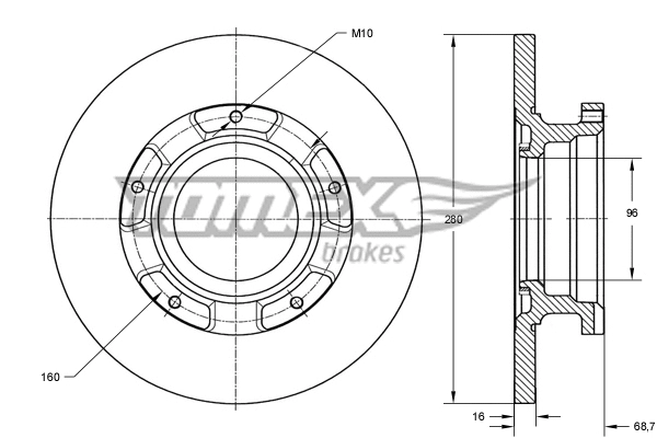 TX 72-17 TOMEX Brakes Тормозной диск (фото 1)