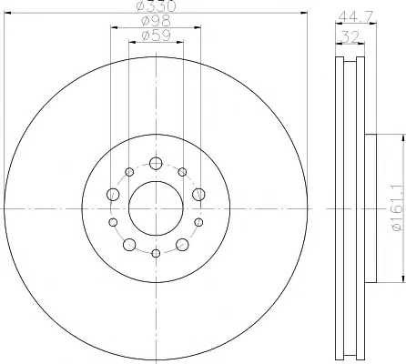 8DD 355 120-281 BEHR/HELLA/PAGID Тормозной диск (фото 1)