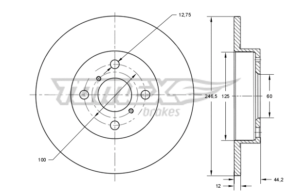 TX 72-29 TOMEX Brakes Тормозной диск (фото 1)