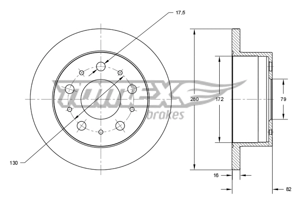 TX 72-35 TOMEX Brakes Тормозной диск (фото 1)