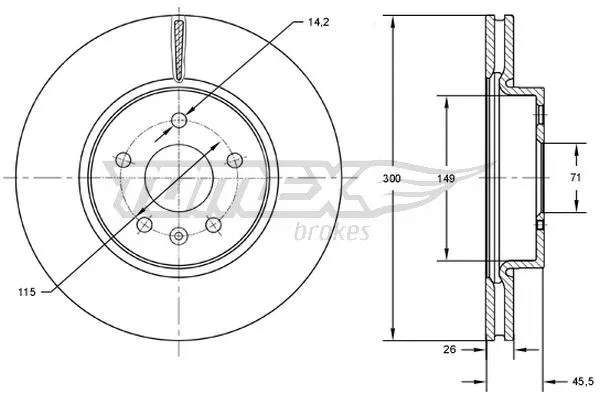 TX 72-53 TOMEX Brakes Тормозной диск (фото 1)