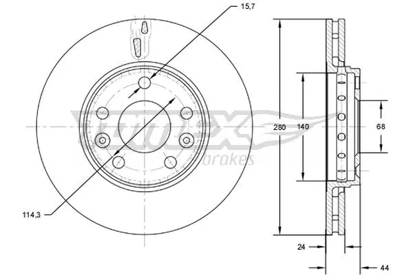 TX 72-61 TOMEX Brakes Тормозной диск (фото 1)