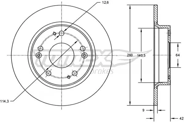 TX 72-62 TOMEX Brakes Тормозной диск (фото 1)