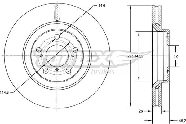 TX 72-64 TOMEX Brakes Тормозной диск (фото 1)