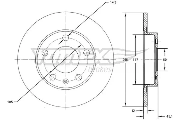 TX 72-65 TOMEX Brakes Тормозной диск (фото 1)