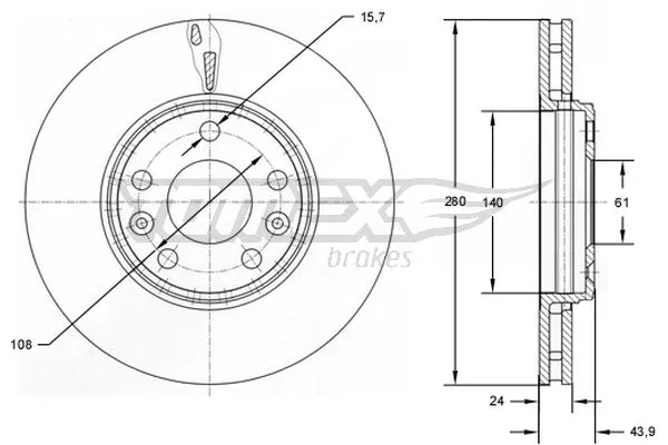 TX 72-82 TOMEX Brakes Тормозной диск (фото 1)