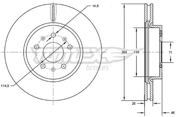 TX 72-93 TOMEX Brakes Тормозной диск (фото 1)