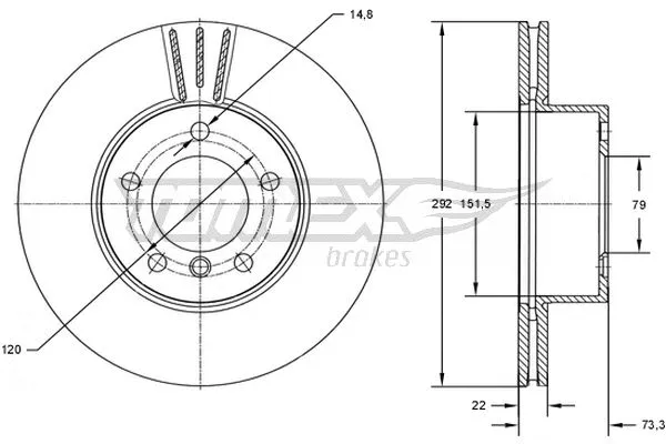 TX 72-95 TOMEX Brakes Тормозной диск (фото 1)