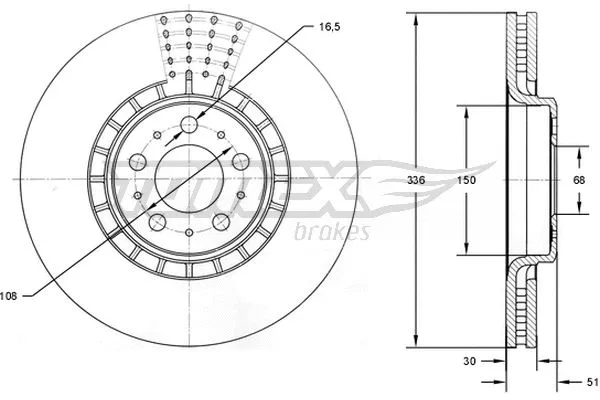 TX 73-09 TOMEX Brakes Тормозной диск (фото 1)