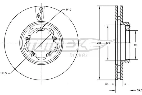 TX 73-11 TOMEX Brakes Тормозной диск (фото 1)