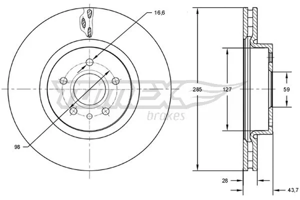 TX 73-13 TOMEX Brakes Тормозной диск (фото 1)