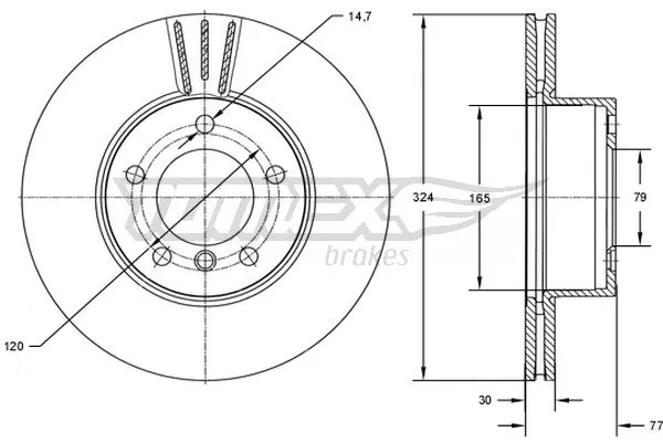 TX 73-15 TOMEX Brakes Тормозной диск (фото 1)