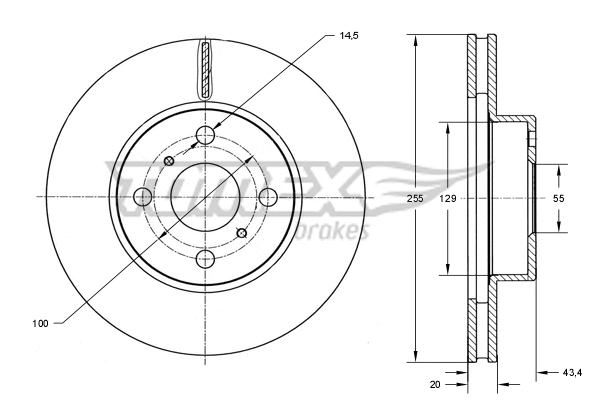 TX 73-26 TOMEX Brakes Тормозной диск (фото 1)