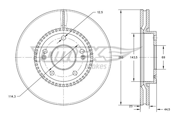 TX 73-30 TOMEX Brakes Тормозной диск (фото 1)