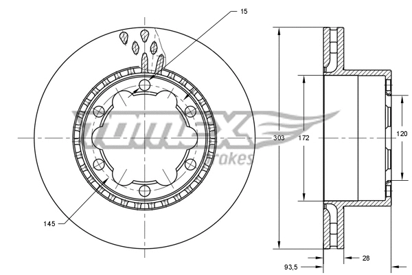 TX 73-44 TOMEX Brakes Тормозной диск (фото 1)