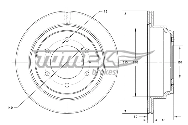 TX 73-70 TOMEX Brakes Тормозной диск (фото 1)