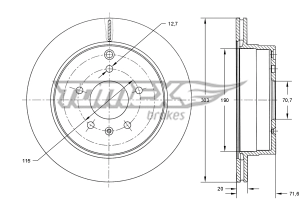 TX 73-71 TOMEX Brakes Тормозной диск (фото 1)