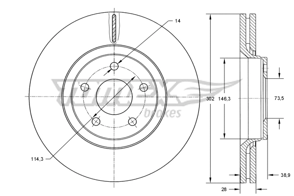 TX 73-80 TOMEX Brakes Тормозной диск (фото 1)