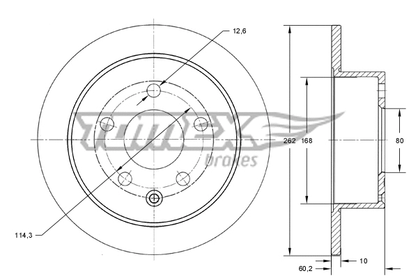 TX 73-86 TOMEX Brakes Тормозной диск (фото 1)