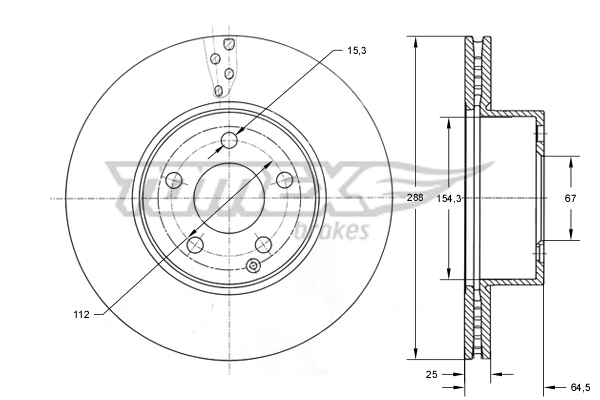 TX 74-03 TOMEX Brakes Тормозной диск (фото 1)