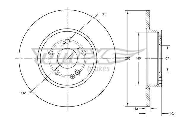 TX 74-06 TOMEX Brakes Тормозной диск (фото 1)