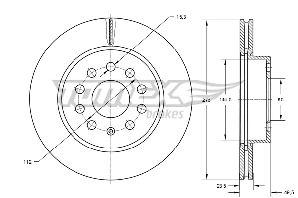 TX 74-10 TOMEX Brakes Тормозной диск (фото 1)