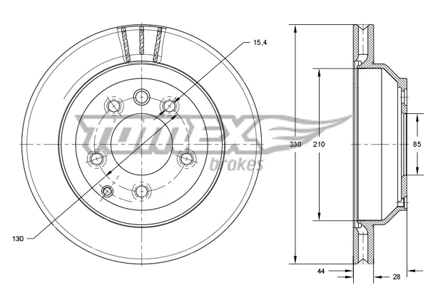 TX 74-16 TOMEX Brakes Тормозной диск (фото 1)