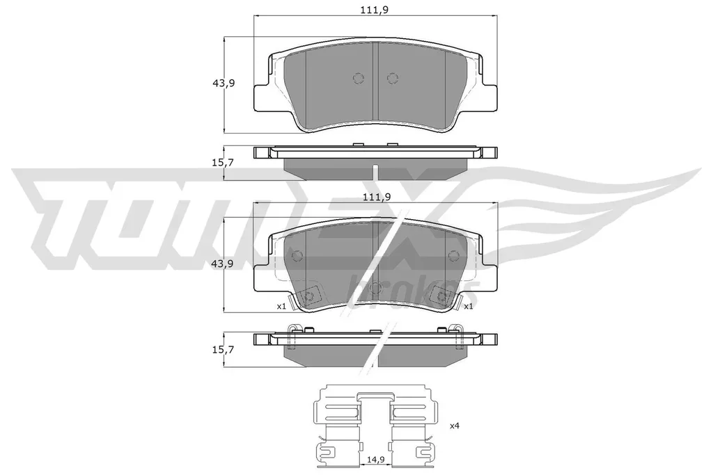 TX 60-26 TOMEX Brakes Комплект тормозных колодок, дисковый тормоз (фото 1)