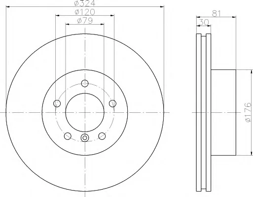 8DD 355 121-121 BEHR/HELLA/PAGID Тормозной диск (фото 1)