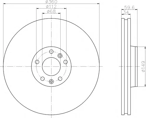 8DD 355 121-281 BEHR/HELLA/PAGID Тормозной диск (фото 1)