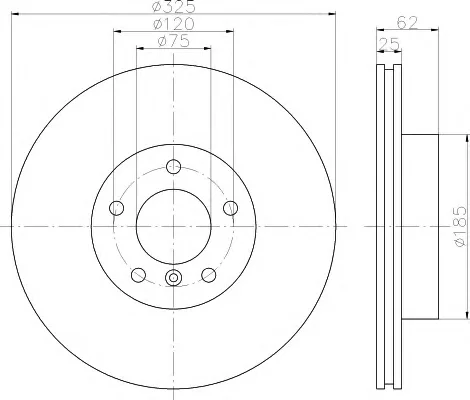 8DD 355 121-341 BEHR/HELLA/PAGID Тормозной диск (фото 1)