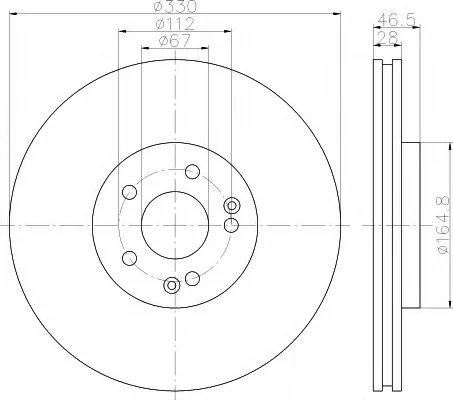 8DD 355 121-371 BEHR/HELLA/PAGID Тормозной диск (фото 1)