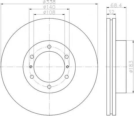 8DD 355 121-901 BEHR/HELLA/PAGID Тормозной диск (фото 1)