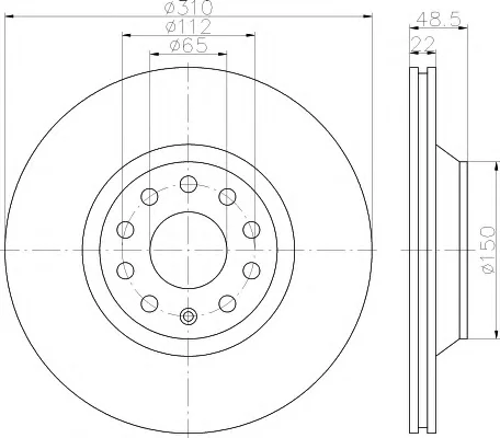 8DD 355 121-911 BEHR/HELLA/PAGID Тормозной диск (фото 1)