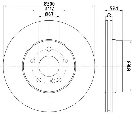 8DD 355 121-931 BEHR/HELLA/PAGID Тормозной диск (фото 1)