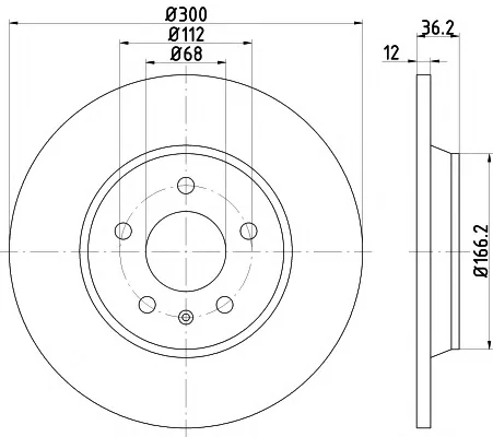 8DD 355 122-011 BEHR/HELLA/PAGID Тормозной диск (фото 1)