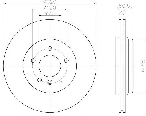 8DD 355 122-101 BEHR/HELLA/PAGID Тормозной диск (фото 1)