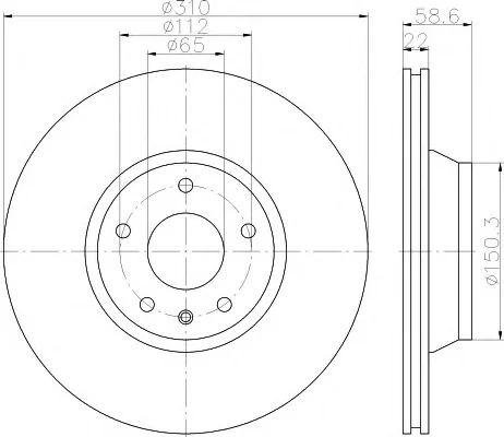 8DD 355 122-151 BEHR/HELLA/PAGID Тормозной диск (фото 1)