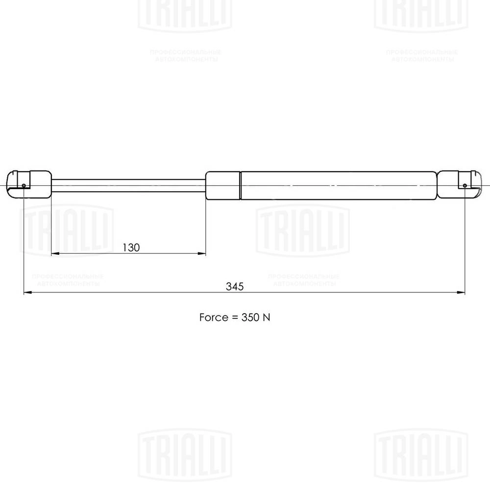 GS 0917 TRIALLI Газовая пружина, крышка багажник (фото 2)
