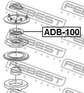 ADB-100 FEBEST Подшипник качения, опора стойки амортизатора (фото 2)