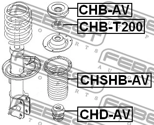 CHB-T200 FEBEST Подшипник качения, опора стойки амортизатора (фото 2)