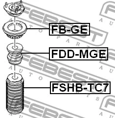 FB-GE FEBEST Подшипник качения, опора стойки амортизатора (фото 2)