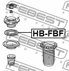 HB-FBF FEBEST Подшипник качения, опора стойки амортизатора (фото 2)